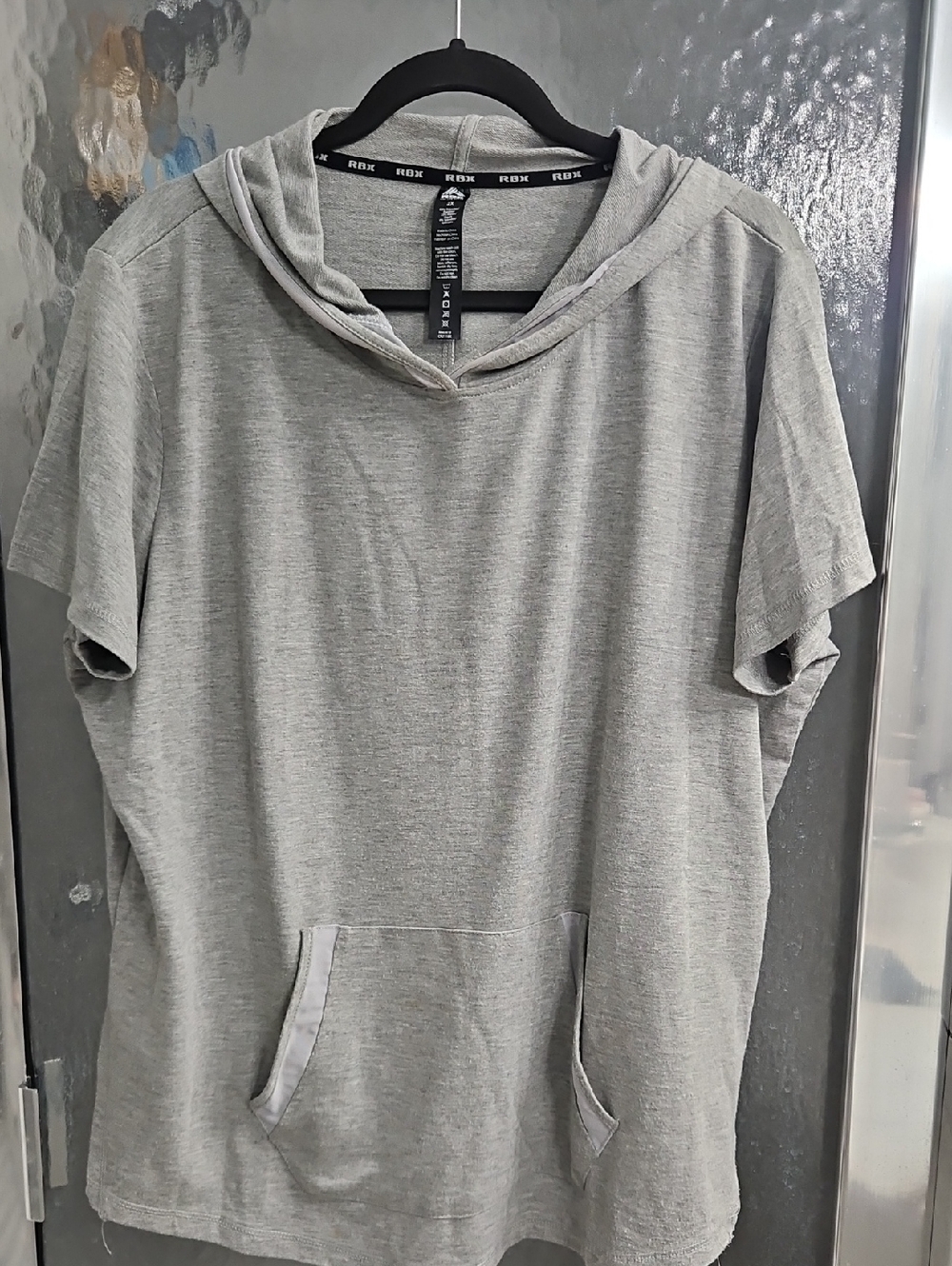 RBX Light Gray Short Sleeve Hoodie Top
